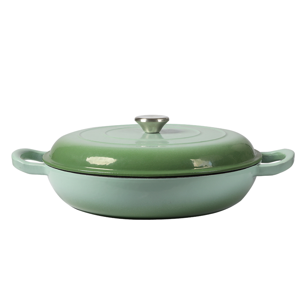 TopSellers-Enamel Dutch Oven Pan 35L - Green Nonstick for Perfect Cooking