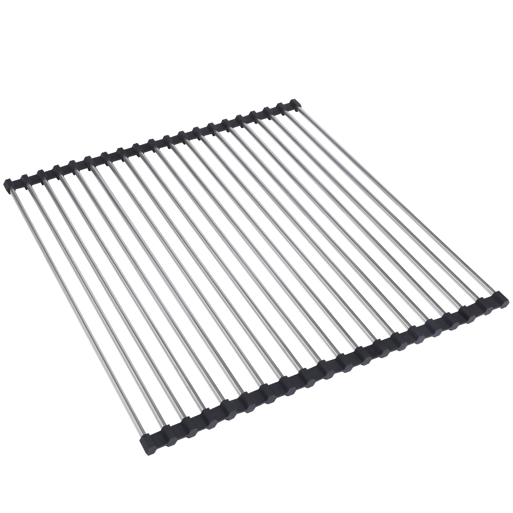 TopSellers-Stainless Steel Dish Drying Rack - Durable 47cm Kitchen Space Saver