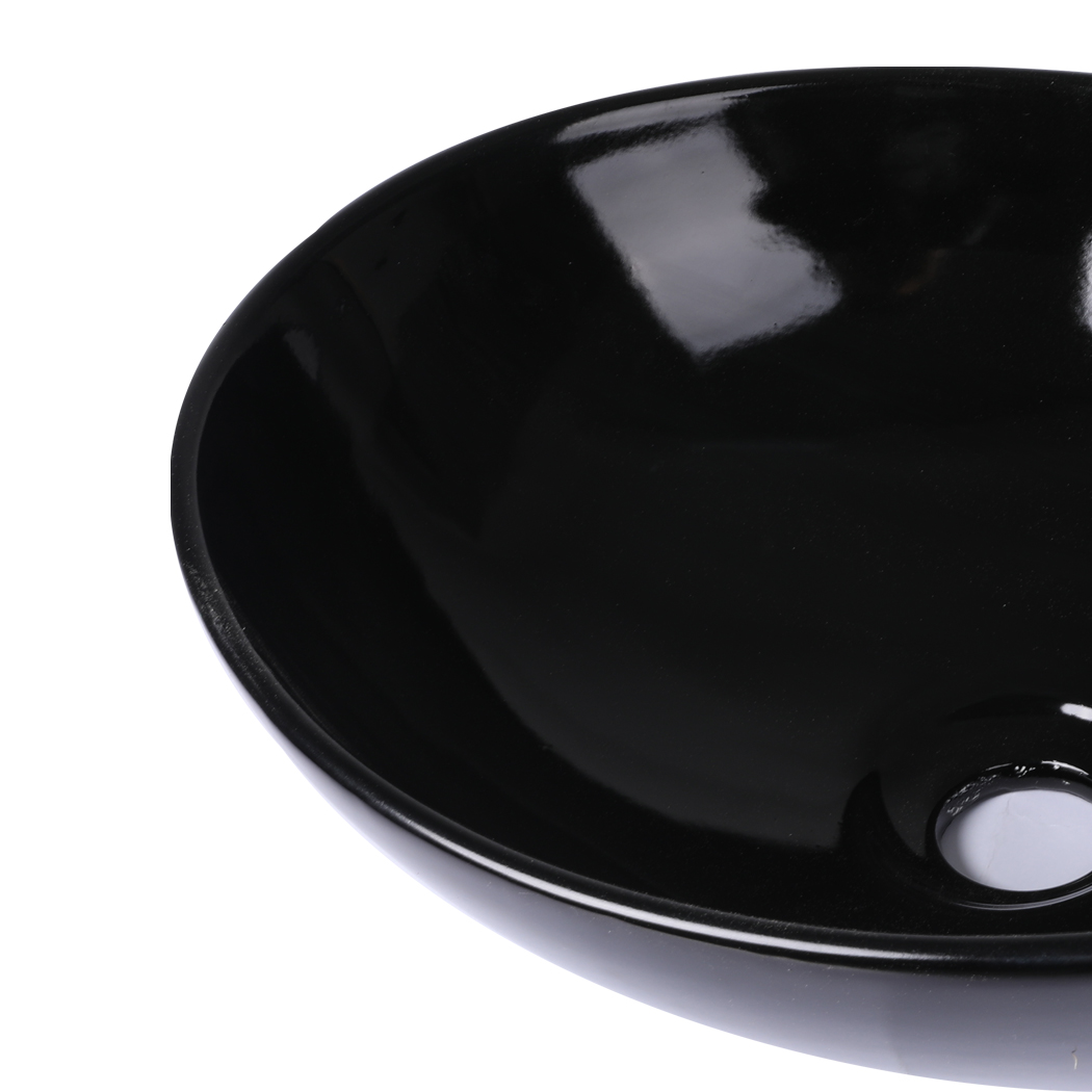 Ceramic Basin Bathroom Sinks Hand Wash Bowl Vanity Above Counter Gloss Black