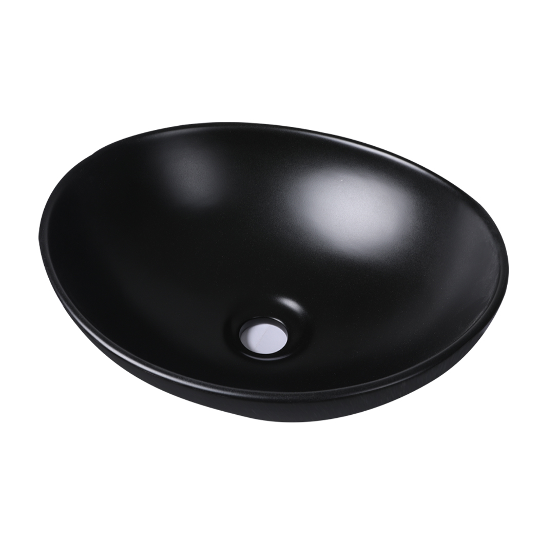 TopSellers-Ceramic Basin Black 410mm - Elegant Anti-Bacterial Sink Easy Clean