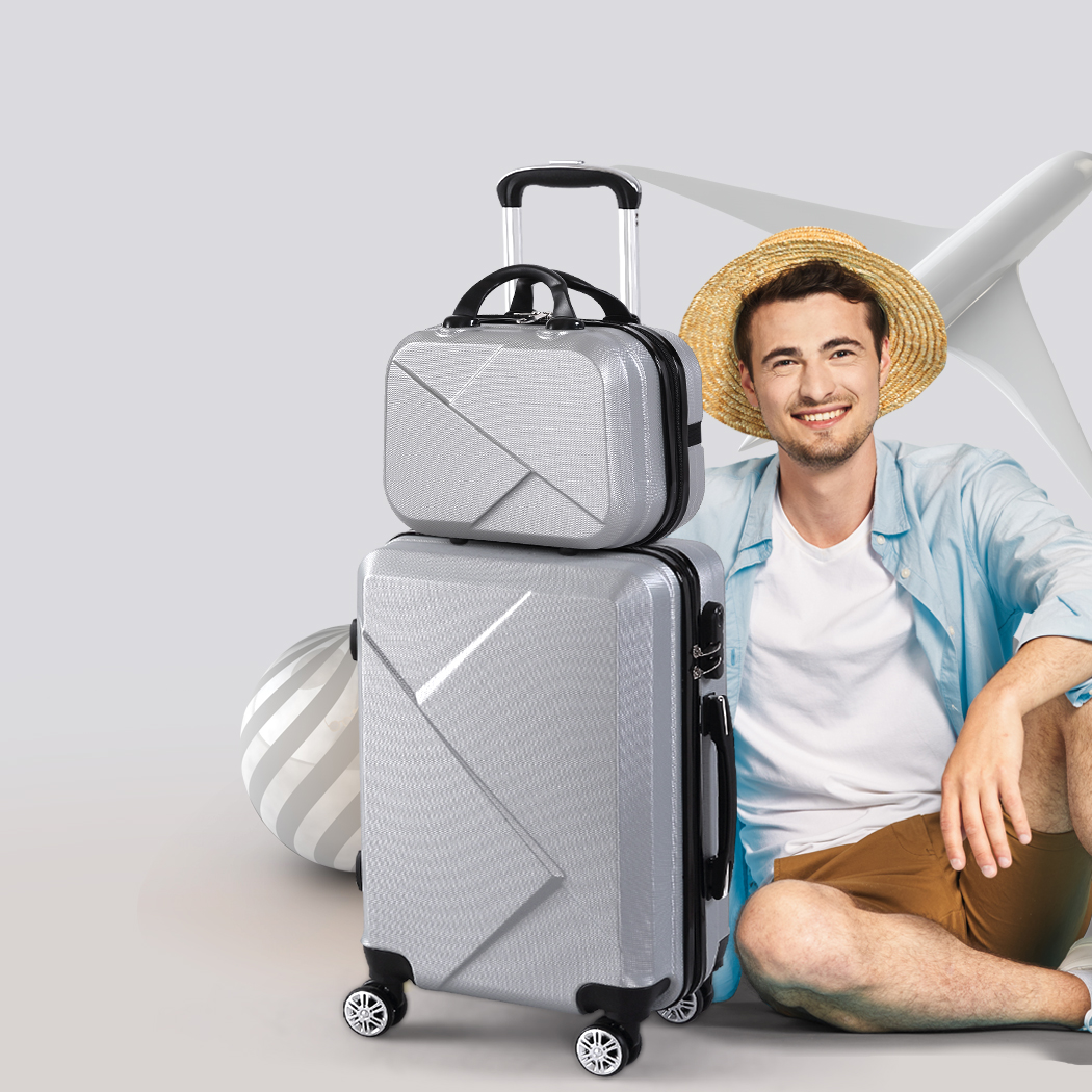 Slimbridge 2Pcs 20"Travel Luggage Set 12"Hand Baggage Carry On Suitcase Bag Case - Picture 48 of 95