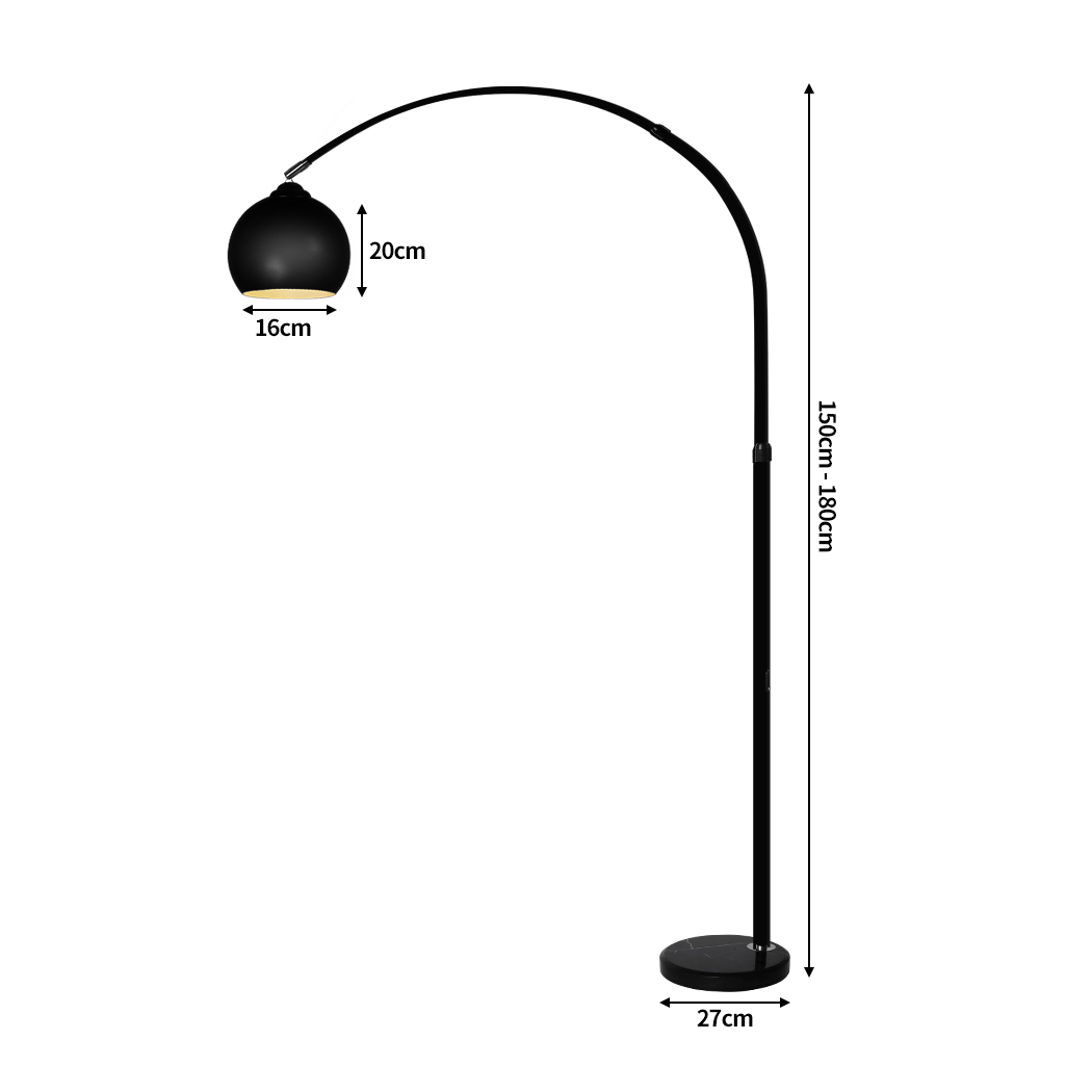 EMITTO Modern LED Floor Lamp Stand Reading Light Adjustable Indoor Marble Base