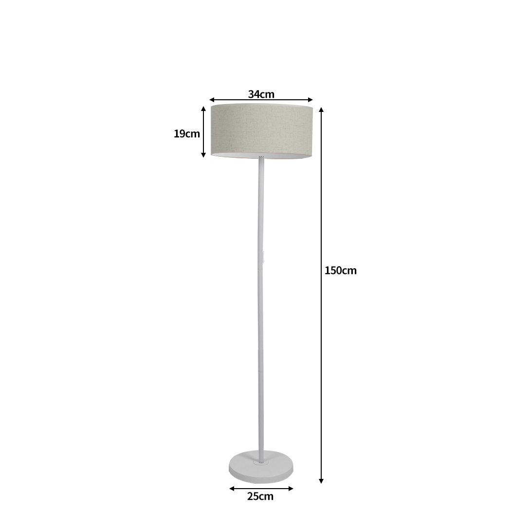 EMITTO Modern LED Floor Lamp Stand Reading Light Home Decor Indoor Linen Fabric