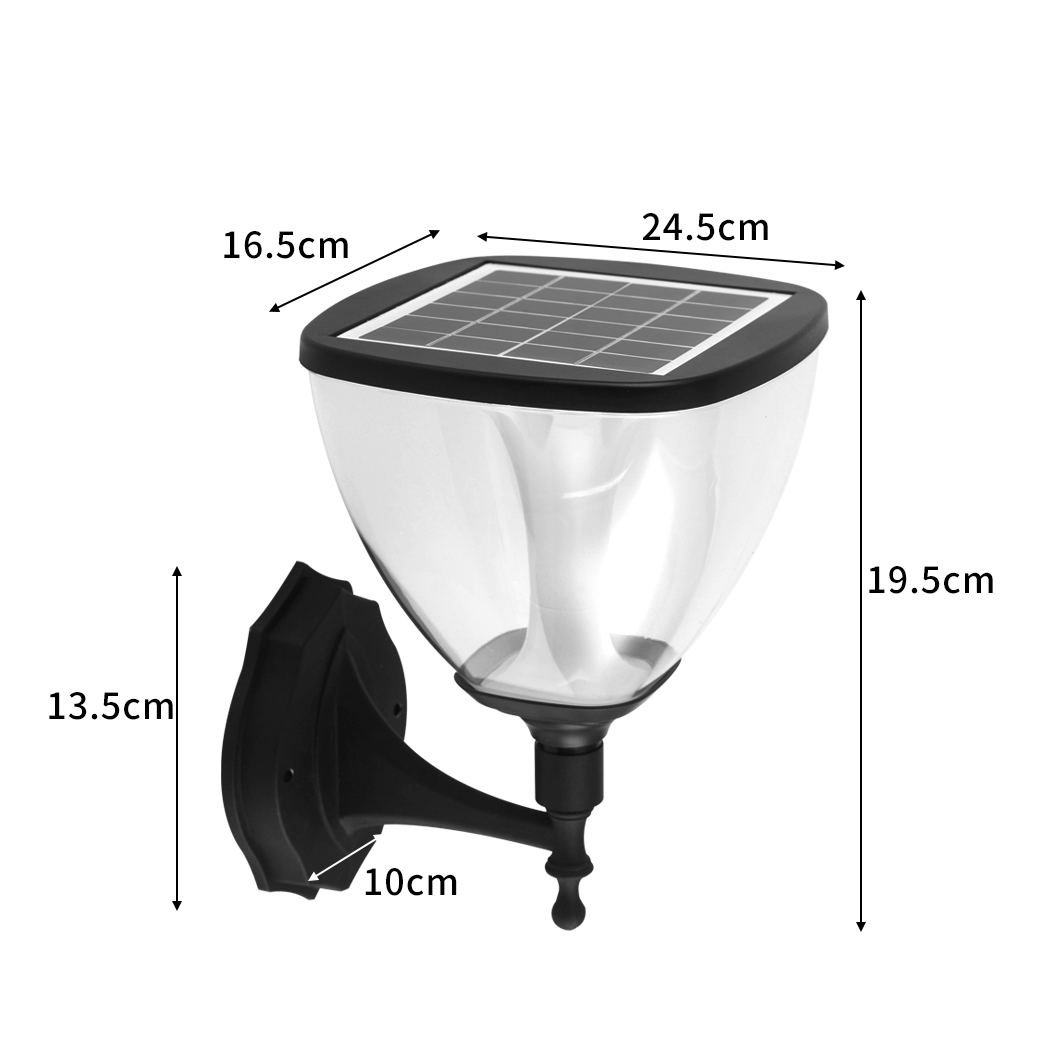 EMITTO Solar LED Wall Lights Outdoor Garden Pathway Landscape Yard Lamp IP54