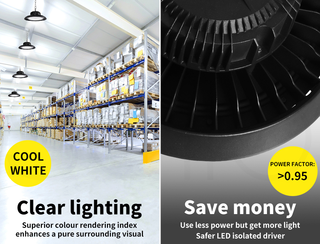 EMITTO Led Shed Factory UFO High Bay Light 200W Warehouse Industrial