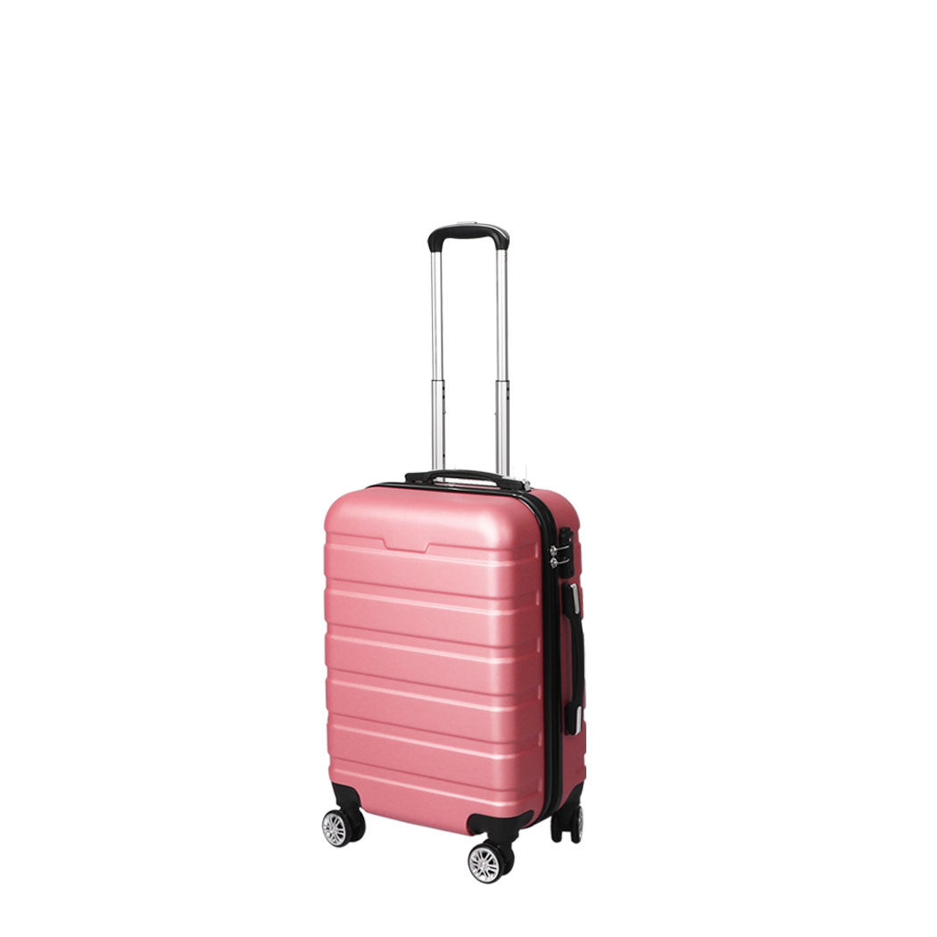 TopSellers-20 Inch Carry On Luggage Case - Lightweight Rose Gold Travel