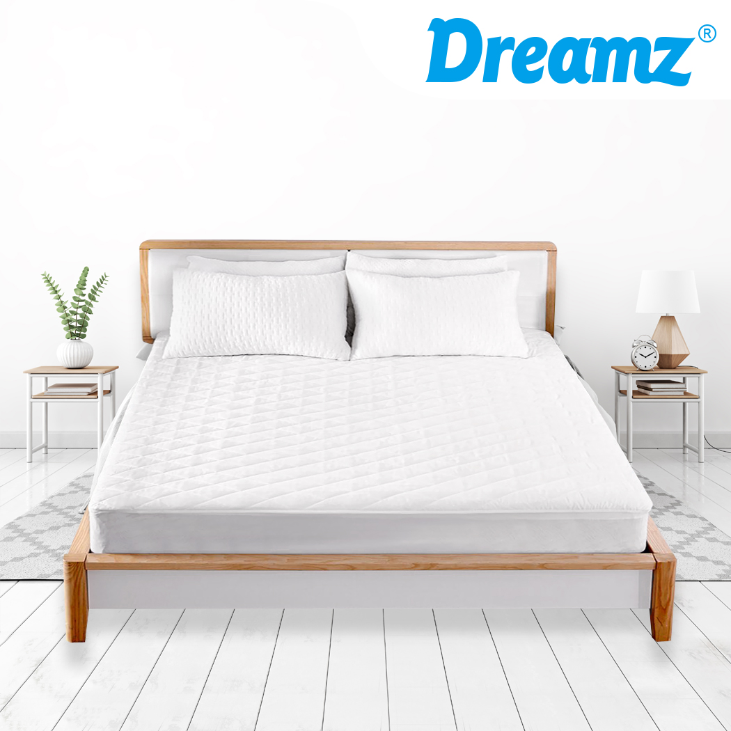 DreamZ Fully Fitted Waterproof Microfiber Mattress Protector Double Size