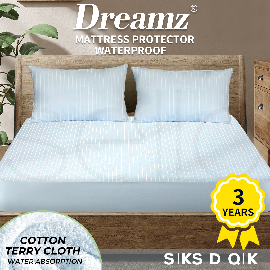 Dreamz Mattress Protector Pillowcases Cotton Terry Waterproof Cover Fully Fitted - Picture 11 of 26