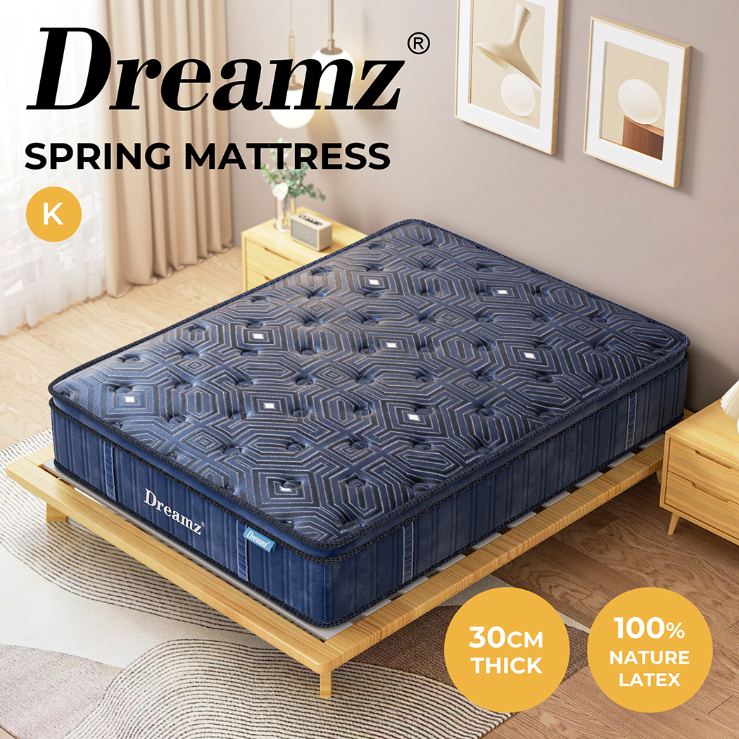 Dreamz Mattress Queen Double King Single Pocket Spring Firm Foam Euro Top Latex - Picture 370 of 417