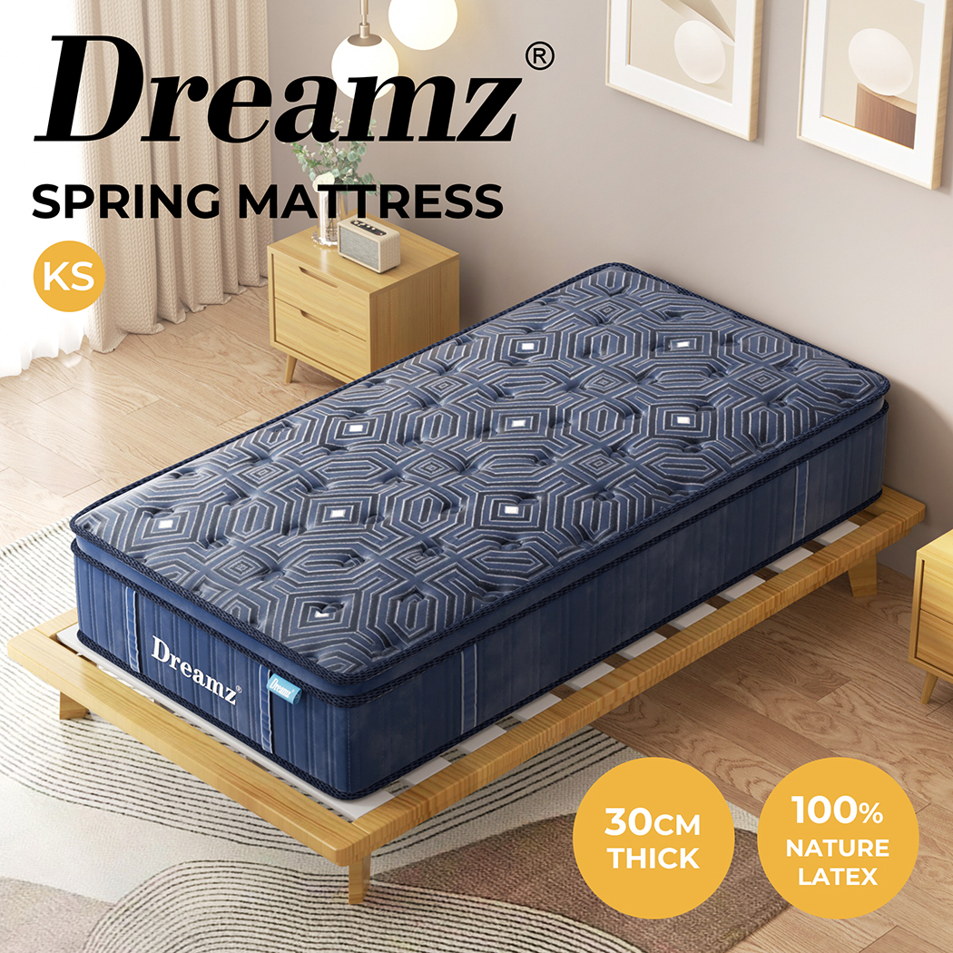 Dreamz Mattress Queen Double King Single Pocket Spring Firm Foam Euro Top Latex - Picture 382 of 417