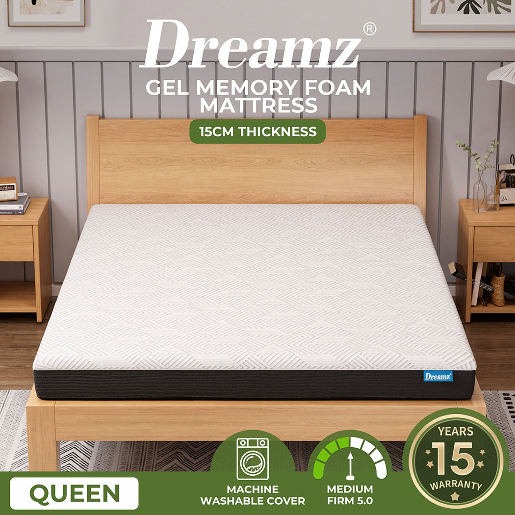 Dreamz Double Bed Mattress Queen Single Soft Gel Memory Foam Cetified Washable - Picture 25 of 48
