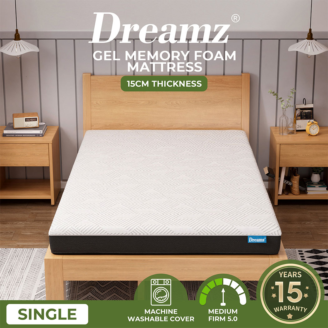Dreamz Double Bed Mattress Queen Single Soft Gel Memory Foam Cetified Washable - Picture 37 of 48
