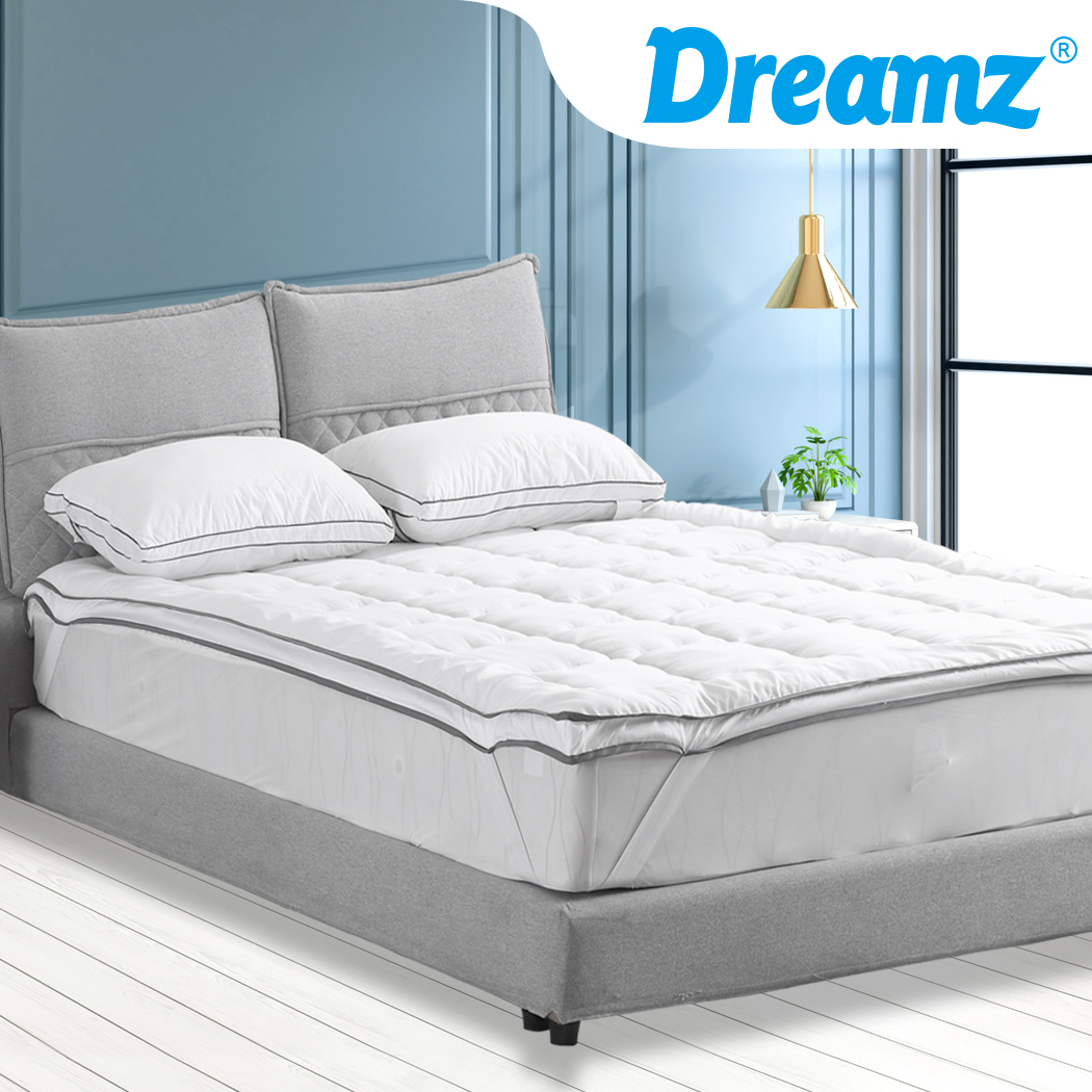 DreamZ Bedding Pillowtop Bed Mattress Topper Mat Pad Protector Cover King