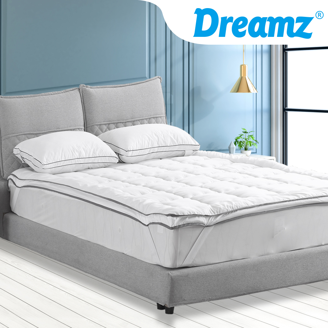 DreamZ Bedding Pillowtop Bed Mattress Topper Mat Pad Protector Cover King Single