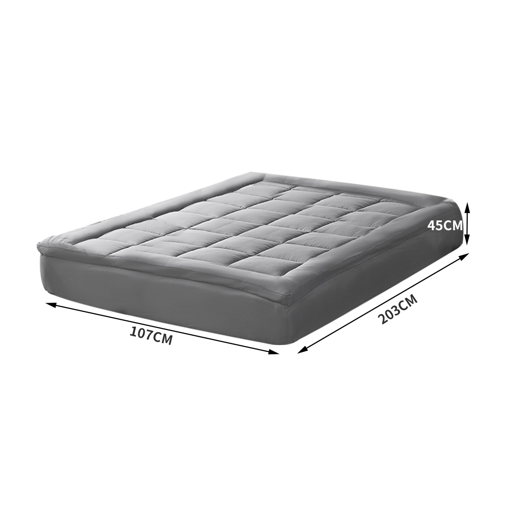 DreamZ Mattress Protector Topper Bamboo Charcoal Pillowtop 1000GSM Mat Pad Cover - Picture 38 of 72