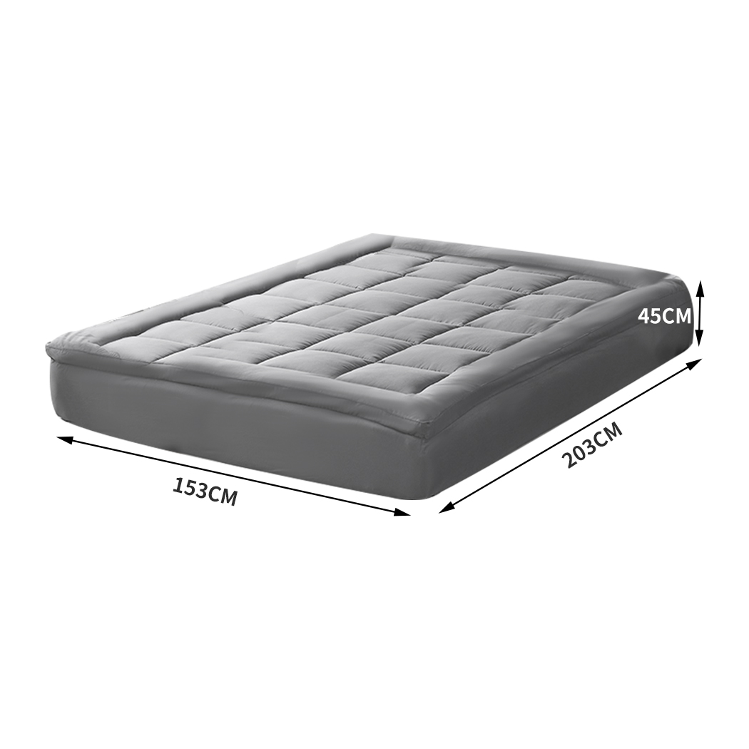 DreamZ Mattress Protector Topper Bamboo Charcoal Pillowtop 1000GSM Mat Pad Cover - Picture 50 of 72