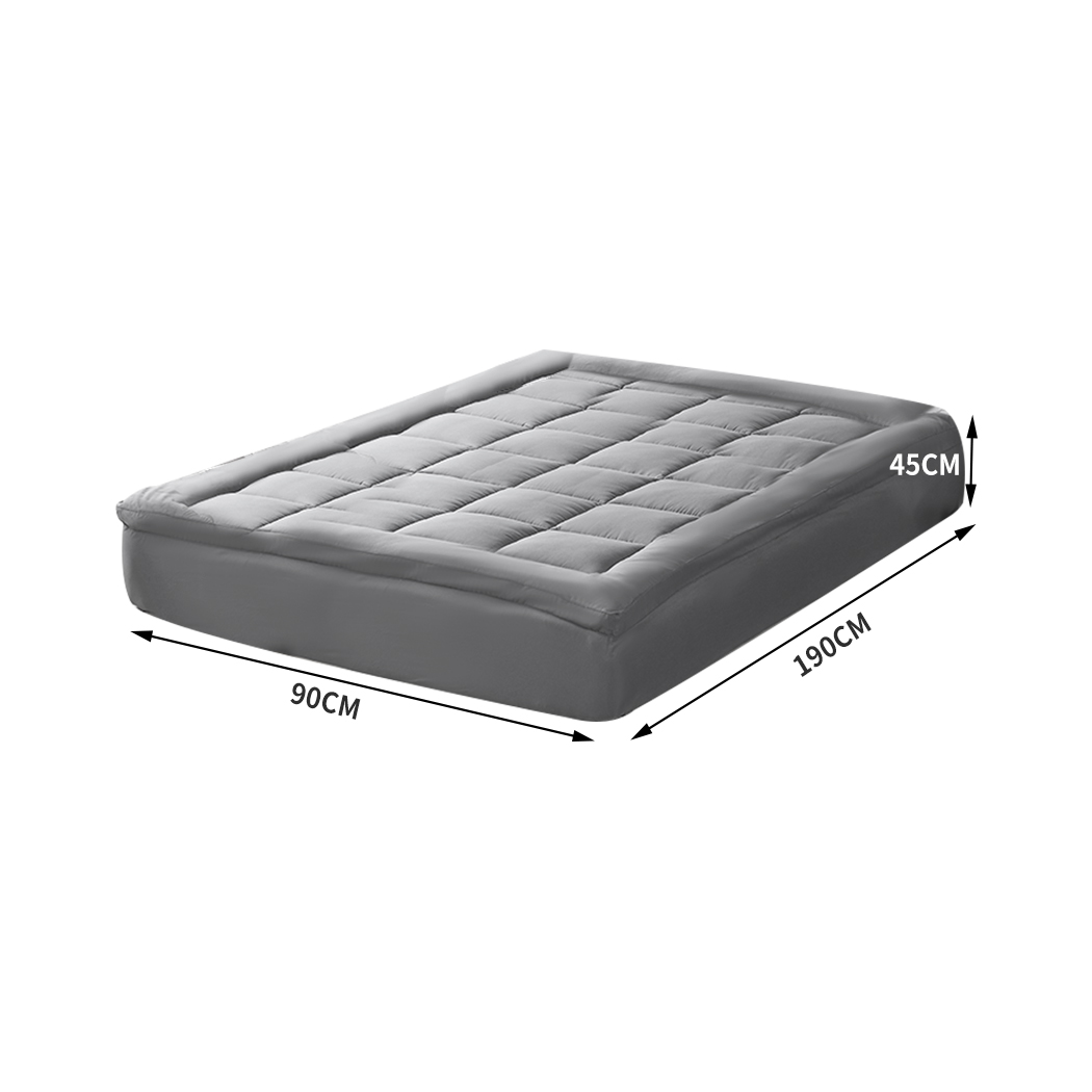 DreamZ Mattress Protector Topper Bamboo Charcoal Pillowtop 1000GSM Mat Pad Cover - Picture 62 of 72