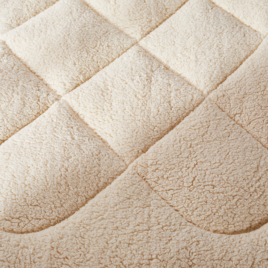 DreamZ Mattress Topper Protector 100% Cotton Wool Underlay Mat Reversible King