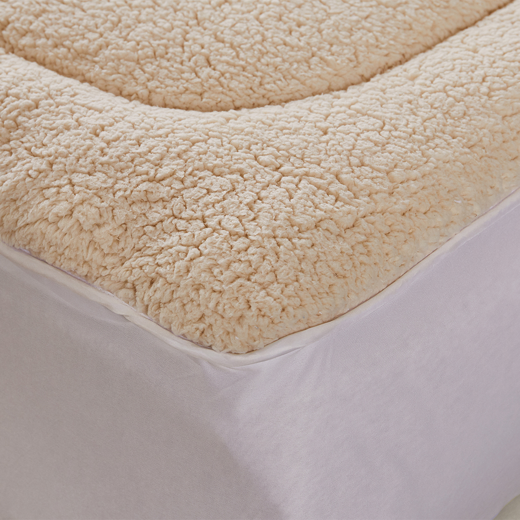 DreamZ Mattress Topper Protector 100% Cotton Wool Underlay Reversible Use Mat