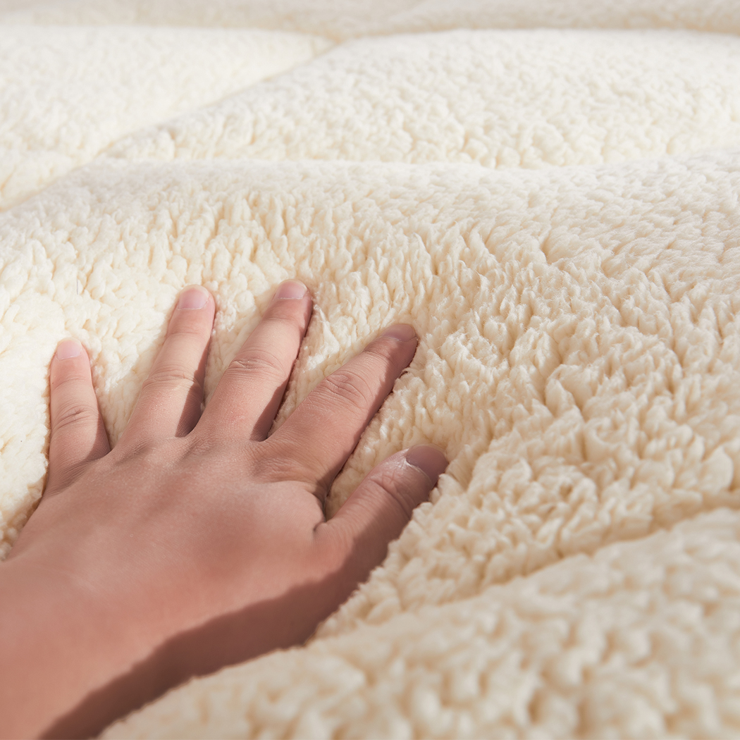 DreamZ Mattress Topper Protector 100% Cotton Wool Underlay Reversible Use Mat