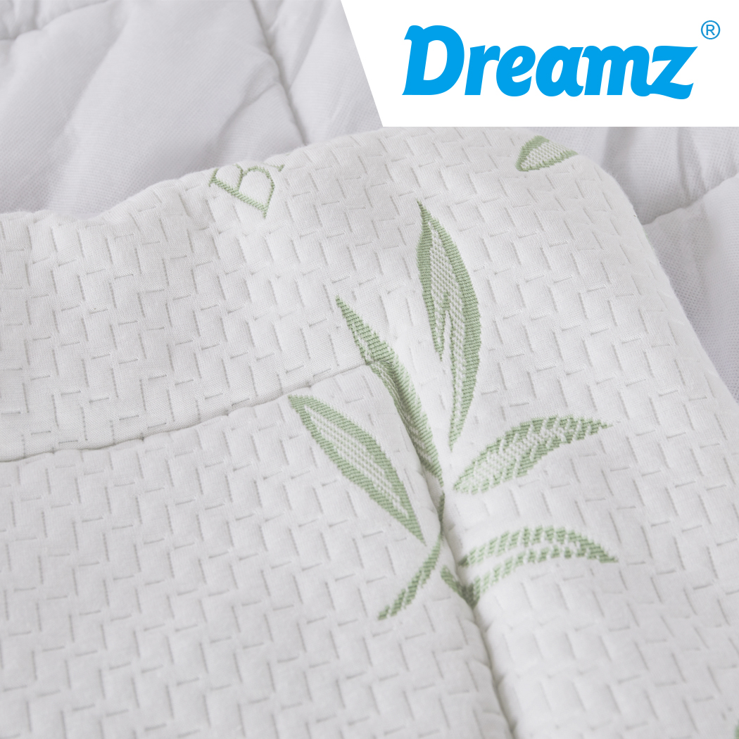 Dreamz Bamboo Pillowtop Mattress Topper Protector Soft Cover Underlay Double