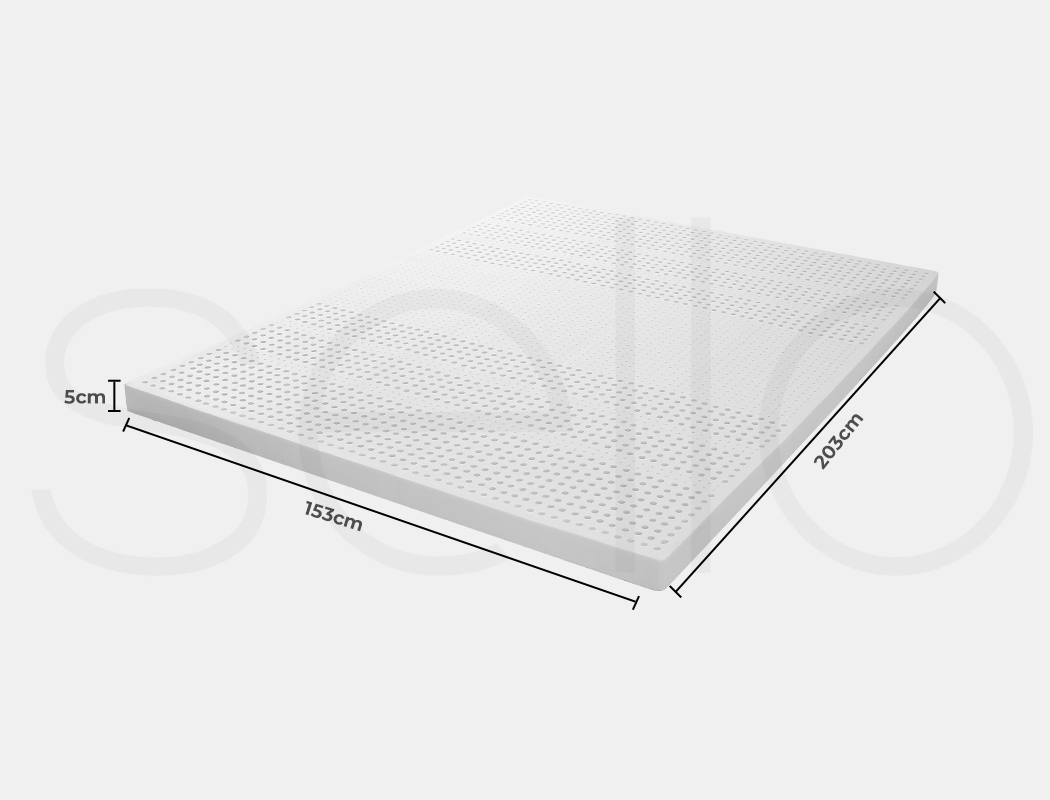 Dreamz Mattress Topper Double Queen 5cm Latex 7 Zone Bedding Mat Removable Cover - Picture 38 of 48