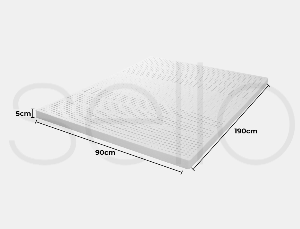 Dreamz Mattress Topper Double Queen 5cm Latex 7 Zone Bedding Mat Removable Cover - Picture 46 of 48