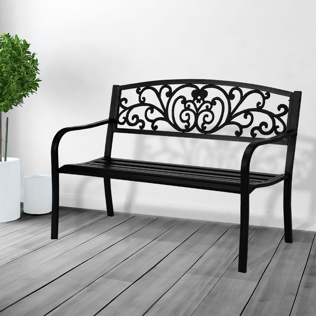 Levede Garden Bench Seat Outdoor Furniture Patio Cast Iron Benches Lounge Chair