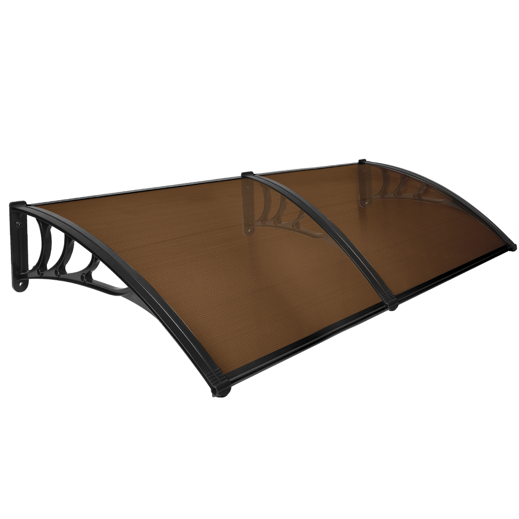 TopSellers-Brown Window Door Awning - 1M X 2.4M UV Protection & Rain Shield