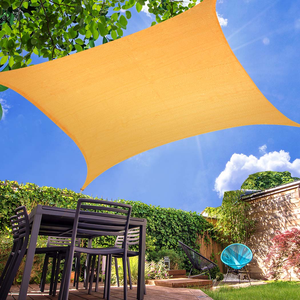 Mountview Sun Shade Sail Cloth Rectangle Canopy Outdoor Awning Cover Beige 3x4M