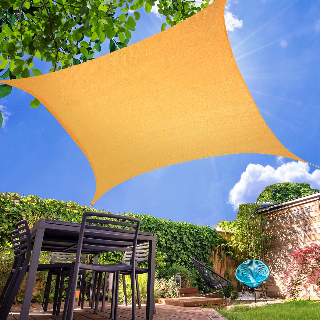 Mountview Sun Shade Sail Cloth Canopy Rectangle Outdoor Awning Cover Beige 3x3M