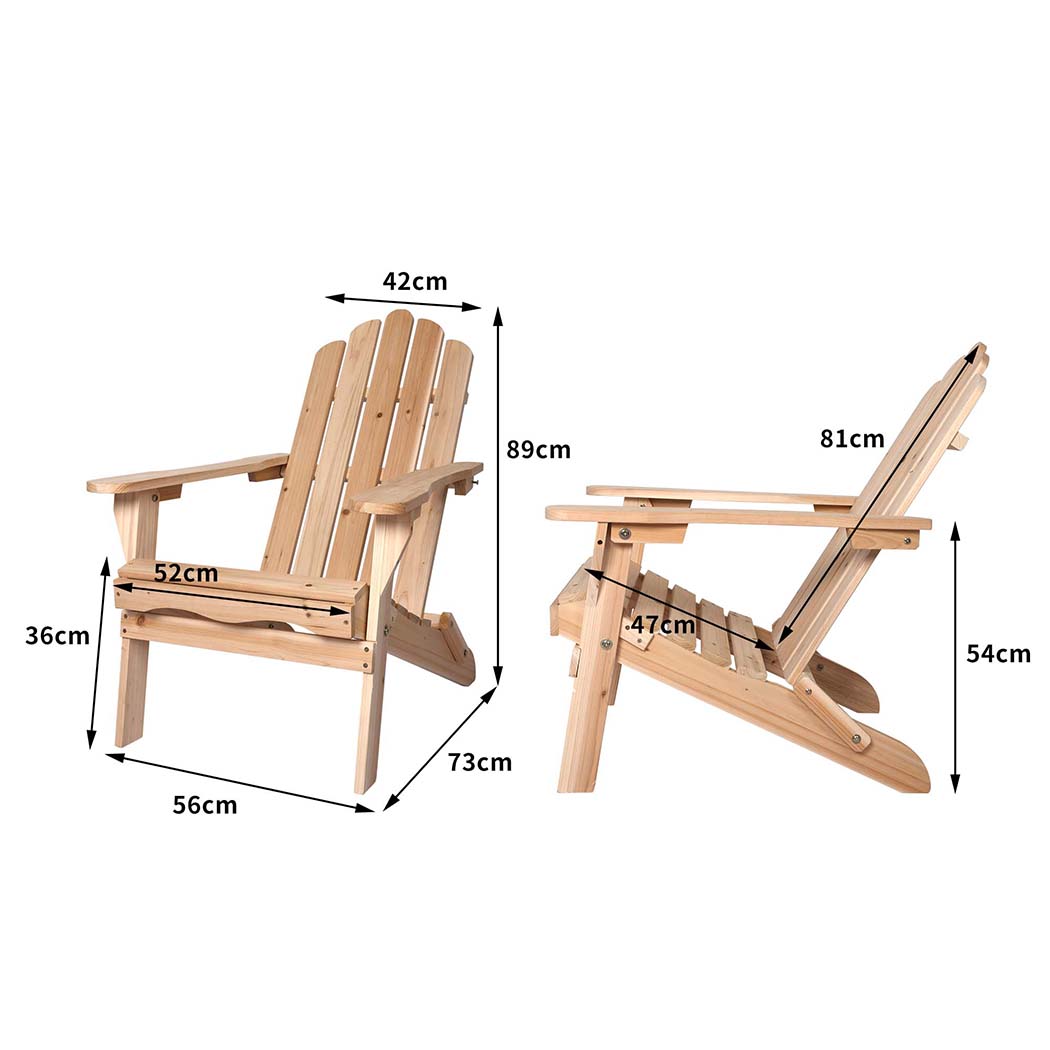 Levede Adirondack Chair Outdoor Furniture Beach Chairs Wooden Patio Garden Deck