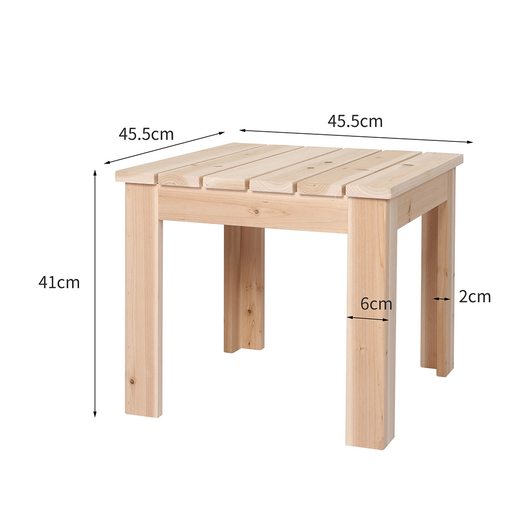 Levede Wooden Side Table Outdoor Furniture Coffee Patio Desk Indoor Garden Camp