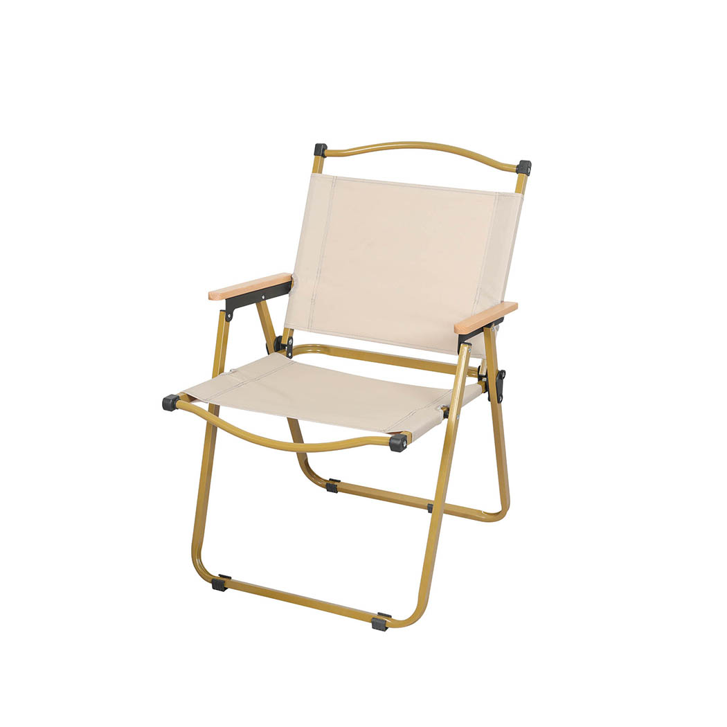 TopSellers-Folding Camping Chair - Lightweight Beige Outdoor Comfort