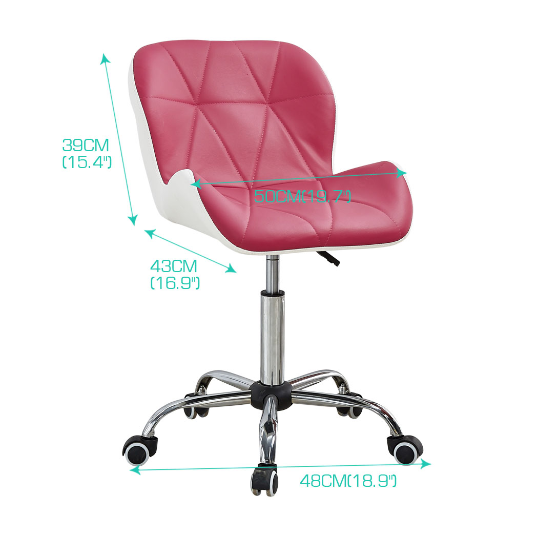 Levede Swivel Computer Desk Office Study Chair PU Leather Gaming Chair Fuchsia