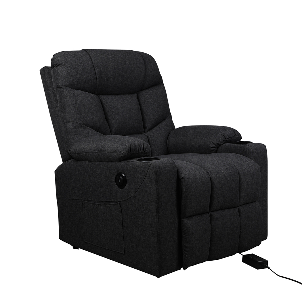 TopSellers-Electric Lift Recliner Chair - Comfortable Black Microfibre