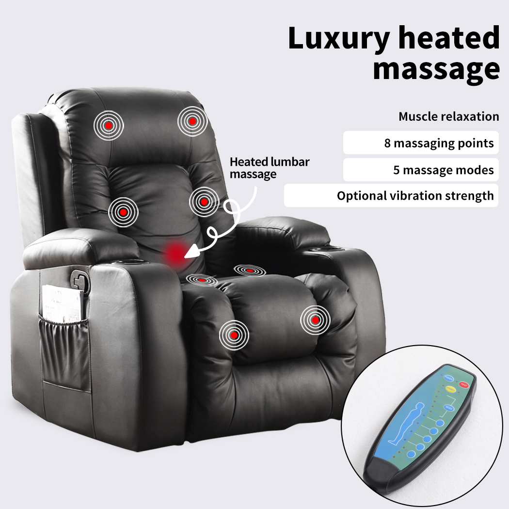 Levede Massage Chair Recliner Chair Armchair Heated Lounge Sofa Elder (Optional) - Picture 121 of 130
