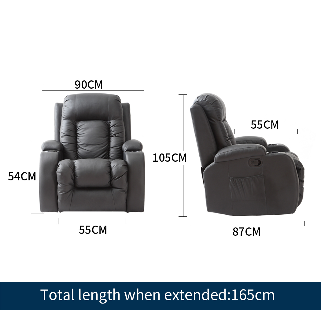 Levede Massage Chair Recliner Chair Armchair Heated Lounge Sofa Elder (Optional) - Picture 129 of 130