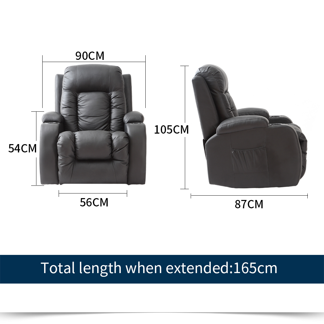 Levede Massage Chair Recliner Chair Armchair Heated Lounge Sofa Elder (Optional) - Picture 82 of 140