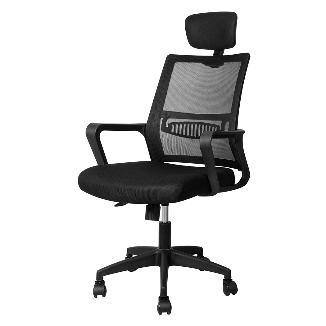 TopSellers-Ergonomic Office Chair - Black Mesh  Adjustable Height & Support