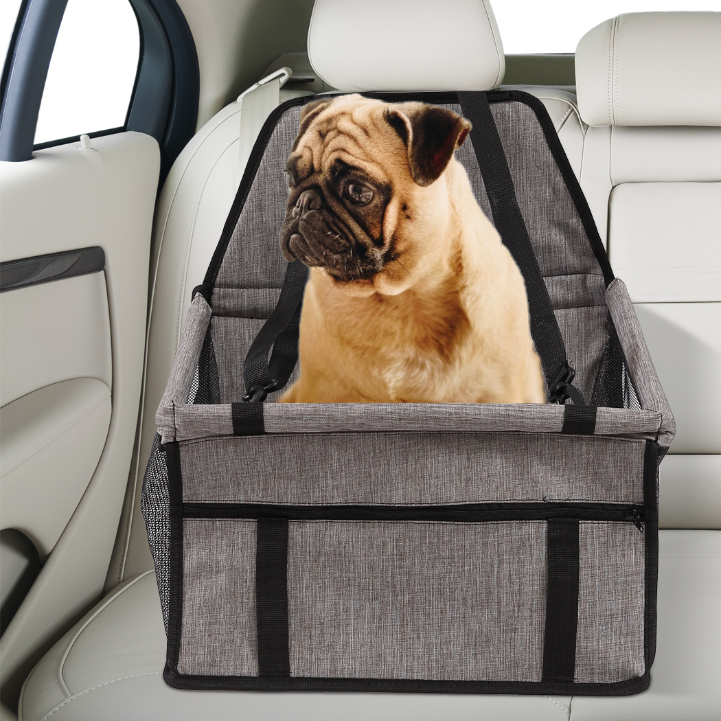 PaWz Pet Car Booster Seat Carrier Dog Puppy Cat Auto Travel Protector Grey
