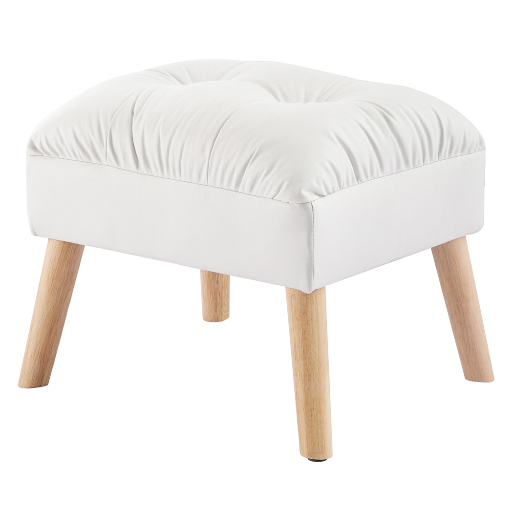 TopSellers-Cream Accent Ottoman Chair - Stylish & Easy Clean Footstool