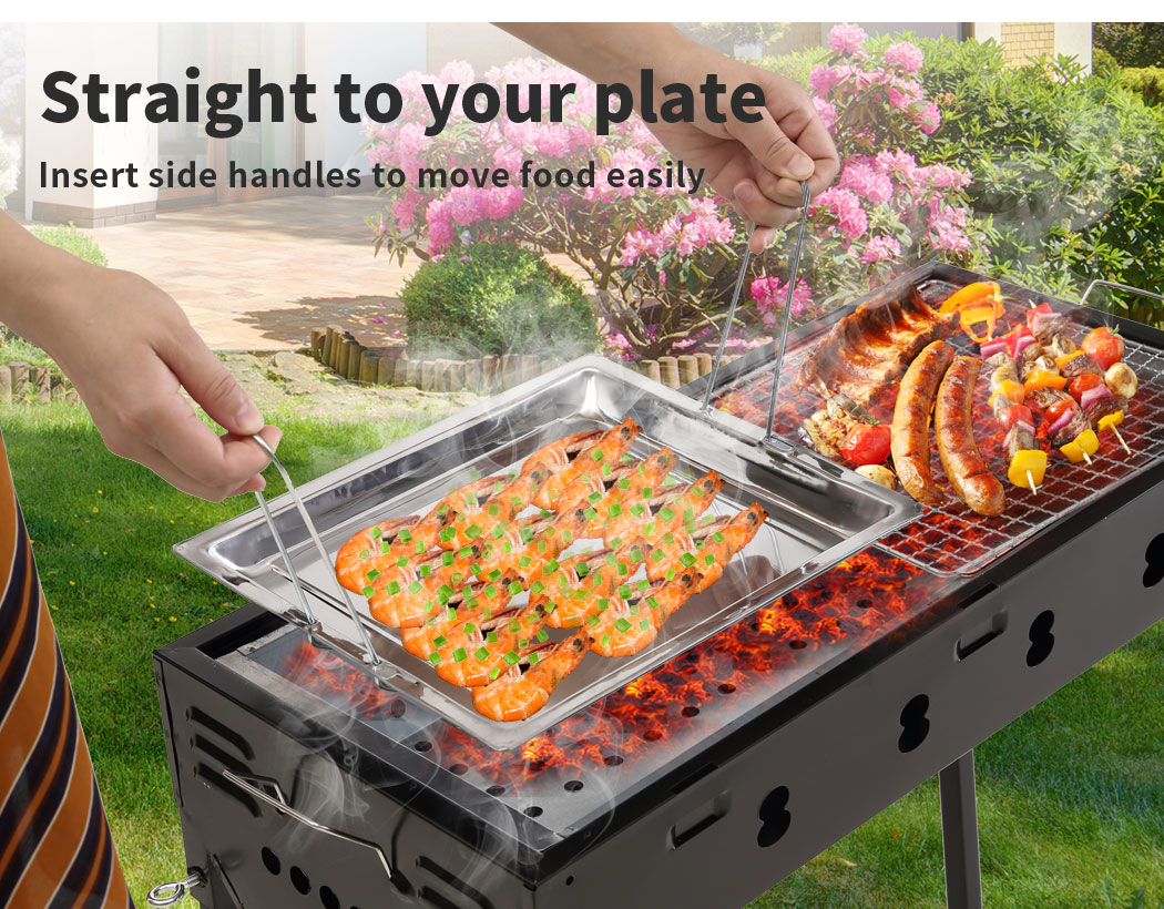 Charcoal BBQ Grill Portable Hibachi Barbecue Outdoor Foldable Camping Picnic - Picture 52 of 69