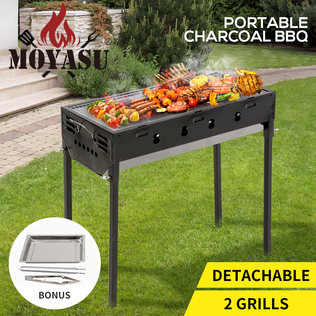 Charcoal BBQ Grill Portable Hibachi Barbecue Outdoor Foldable Camping Picnic - Picture 48 of 69