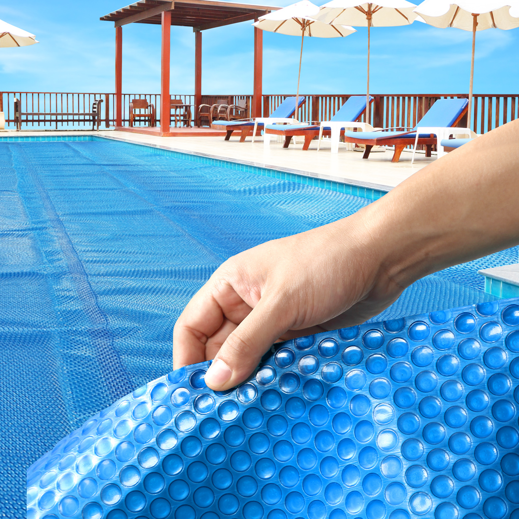 Solar Swimming Pool Cover 500 Micron Outdoor Bubble Blanket Heater Blue 9.5 X 5M