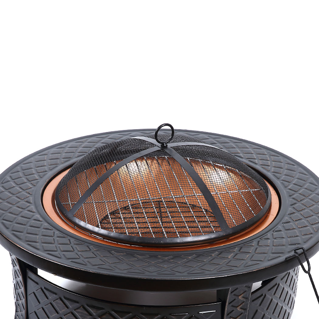 Moyasu 3 IN 1 Fire Pit BBQ Grill Pits Outdoor Patio Garden Heater Fireplace BBQS