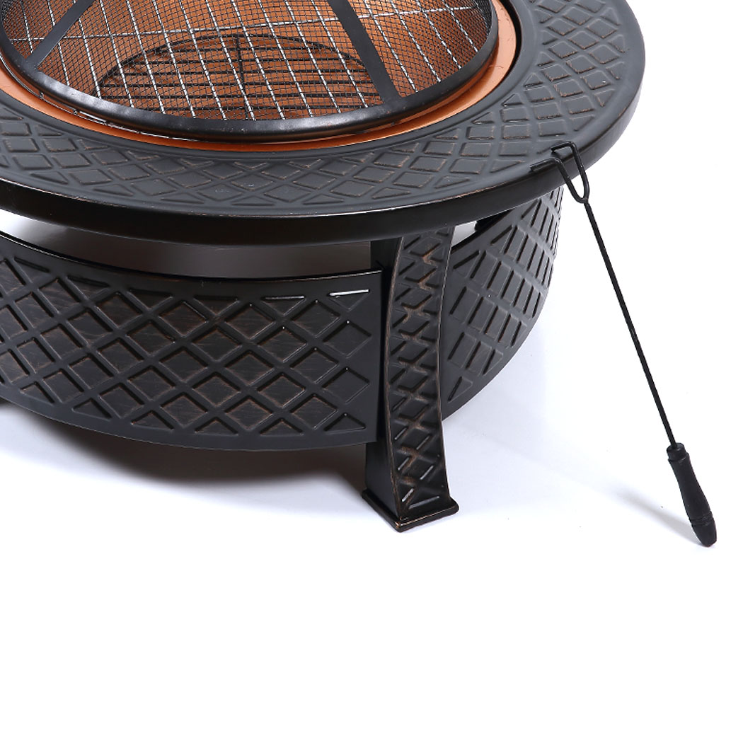 Moyasu 3 IN 1 Fire Pit BBQ Grill Pits Outdoor Patio Garden Heater Fireplace BBQS