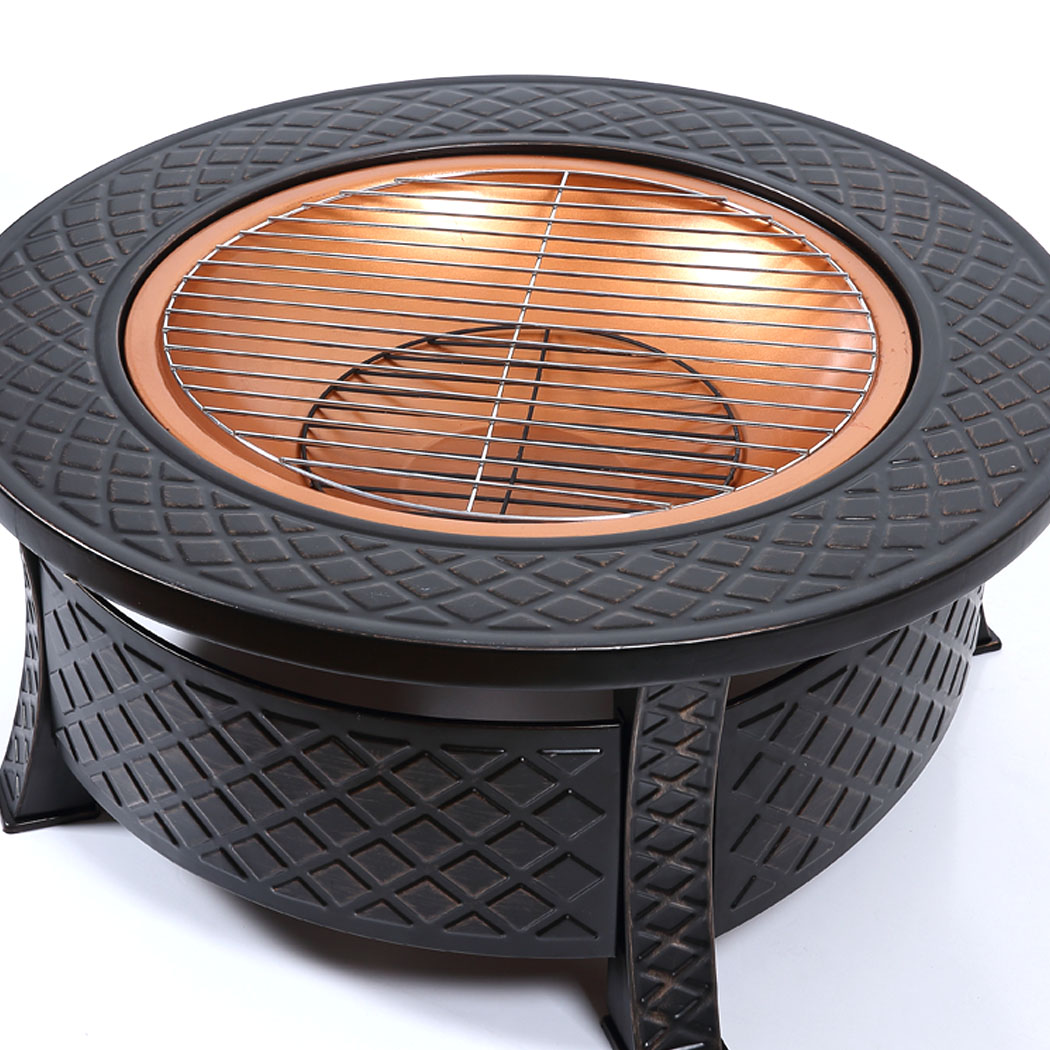 Moyasu 3 IN 1 Fire Pit BBQ Grill Pits Outdoor Patio Garden Heater Fireplace BBQS