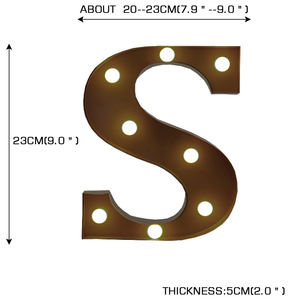 LED Metal Letter Lights Free Standing Hanging Marquee Event Party D?cor Letter S