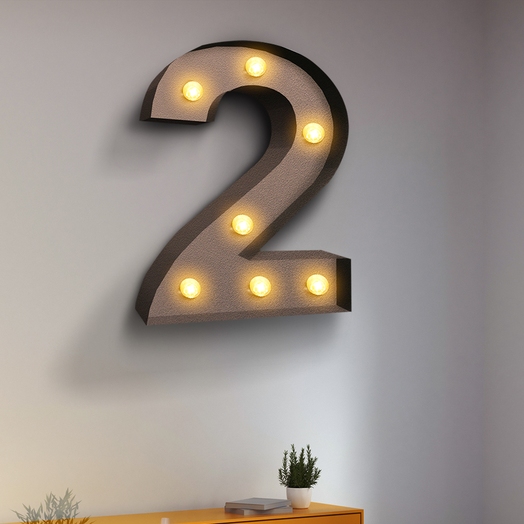 LED Metal Number Lights Free Standing Hanging Marquee Event Party D?cor Number 2